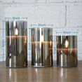 thumbnail image 3 of Silver Grey Glass Flameless Flickering Candles with Remote Control, 3 Pack Realistic LED Fake Candles ∅ 3" H 4" 5" 6", 3 of 5