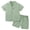 Green, variant on Usaibhir Baby Boy Cotton Linen Shorts Set Solid Color Short Sleeve Button Down T-Shirt Tops and Shorts Summer Outfit Clothes 12M-5T