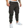 thumbnail image 2 of Pxiakgy jeans for men Men Fashion Casual Short Trouser Pure Colour Jean With Overalls Sport Pant Trouser Solid Fashion Trouser Men Cargo Pants Grey + L, 2 of 9