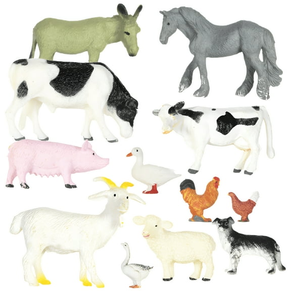 BESTSKY 12 Pack Farm Animals Figures,Realistic Simulation Plastic Farm Figurines Animal Toys Learning Educational Playset