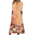 thumbnail image 2 of Women's Summer Maxi Dresses 2025 Casual Short Sleeve V Neck Long Dress Boho Floral Printed Button Down Sundress Flowy Beach Vacation Ladies Dress Save for Later Placed Recently By Me, 2 of 5