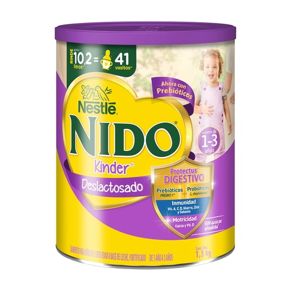 Alimento para niños Nido Kinder deslactosado 1 a 3 años 1.5 kg
