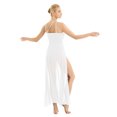 thumbnail image 3 of TiaoBug Womens Mesh SleevelessLyrical Dance Leotard Dress Gymnastics Dancewear Costume Ivory L, 3 of 7