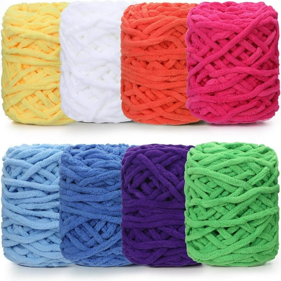 CNKOO 100g Soft Chenille Yarn Velvet Yarn for Crocheting Fluffy Yarn for Knitting and Crochet DIY Craft Hat Scarf Slippers