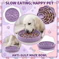 thumbnail image 4 of Dog Silicone Food Bowl Slow Feeder Pet Meal Basin with Non-Slip Suction Base for Mess-Free Feeding Experience, Purple, 4 of 7