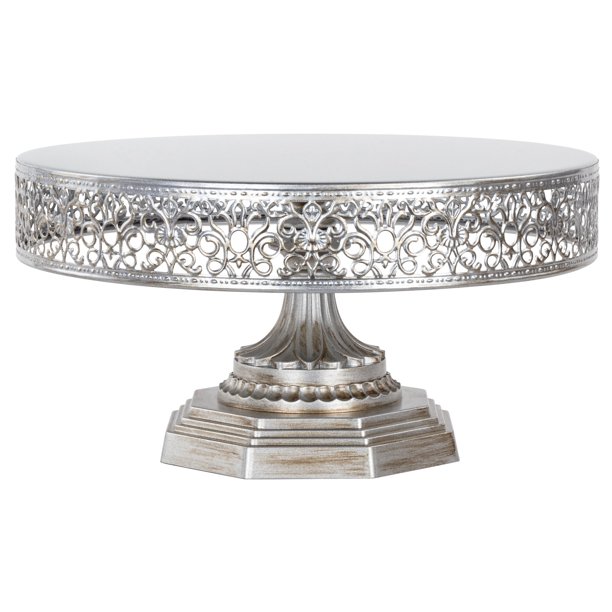 Amalfi Décor 12 Inch Vintage Round Metal Wedding Cake
