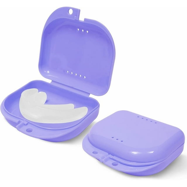 Étui de Retenue - Lot de 2 - Étui de Protection Buccale Inodore - Support de Retenue - Étui de Protection Nocturne Ventilé, Durable et Hygiénique pour Transporter et Protéger les Orthèses, Dentiers Partiels et Aligneurs - 3.14 x 3.14 x 1.1
