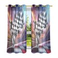 thumbnail image 6 of Yayeee Window Curtains Set of 2 for Living Room Light Filtering 63"x52", Racing Flag, 6 of 7