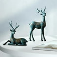 thumbnail image 3 of DOLITY 2Pcs Elk Statues Reindeer Sculptures Home Decor Art Works Deer Figurines Bronze, 3 of 7
