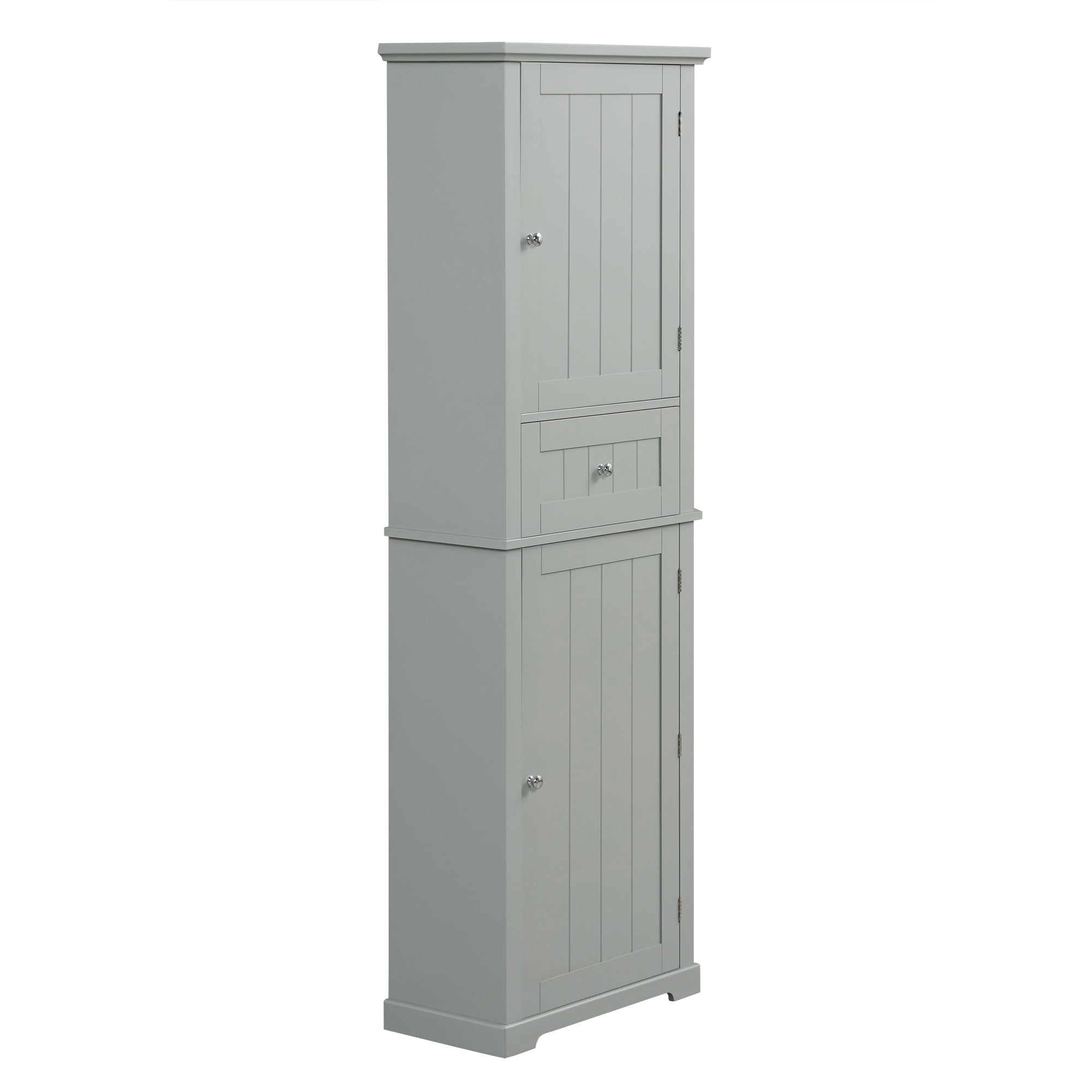 67" Tall Bathroom Cabinet, Modern Narrow Storage Towel with Adjustable Shelves and Darwer, Freestanding Wood Pantry Cabinet for Kitchen, Laundry Room