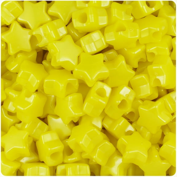 BeadTin Yellow Pearl 13mm Star Pony Beads (250pcs)