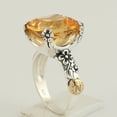 thumbnail image 3 of KIRAN FINE JEWEL Cushion Yellow Citrine Solitaire Ring Yellow Gold Plated 925 Silver Anniversary Women Gemstone Statement Jewelry Gift For Her, 3 of 5
