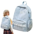 thumbnail image 2 of CozeLy Daypack for Women Aesthetic Backpack with Polka Dot Print and Lace Trim Large Capacity Lightweight Cute Casual Travel Rucksack for Office Shopping and Daily Commute, 2 of 9