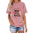 thumbnail image 2 of 100 Days of School Shirt for Women Teacher Graphic Short Sleeve Tshirt School Days Tee Tops, 2 of 4