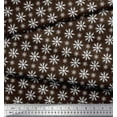 thumbnail image 2 of Soimoi Brown Cotton Jersey Fabric Crystals Floral Printed Craft Fabric by the Yard 64 Inch Wide, 2 of 3