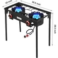 thumbnail image 5 of Vivicreate Double Burner Propane Stove, Cast Iron Outdoor Gas Cooker with Regulator Hose, Portable Camping Stove for BBQ, Tailgating, Seafood Boil, 5 of 7