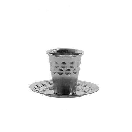 

Legacy Fine Gifts & Judaica 11504 3 x 5 in. Kiddush Stainless Cup with Tray Ball