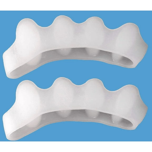 Toe Spacers Separators Phalangeal Alignment Bunion Relief Hammertoe Corrector Gel Orthotics 1 Pair White