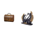 thumbnail image 1 of Joyero vintage de madera con figurita de cisnes, artesanía en resina, escultura de arte europeo, decorativo para guardar anillos, joyas corporal, 1 of 8