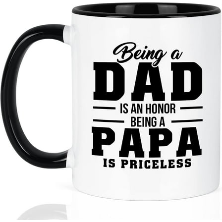 Maustic Papa Gifts, Father's Day Gifts for Dad, Grandpa Fathers Day Gift from Grandkids, Dad Birthday Gift from Daughter Son, Papa Mug, 11 Oz