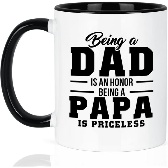 Maustic Papa Gifts, Father's Day Gifts for Dad, Grandpa Fathers Day Gift from Grandkids, Dad Birthday Gift from Daughter Son, Papa Mug, 11 Oz