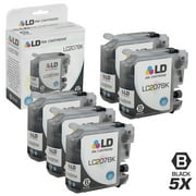 LD Compatible Replacements for LC207BK Set of 5 Extra High Yield Black Cartridges for use in MFC J4320DW, J4420DW, and J4620DW s
