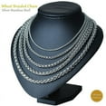 thumbnail image 7 of Stainless Steel Silver Wheat Braided Chain by INFINIQUE CREATIONS - Bracelet and Silver Necklace for Women and Men, 3mm-8mm, 7'-38', Silver - 1 Pack, 7 of 7