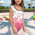 thumbnail image 3 of Uorisanigo Pink Ice Cream Cone Bathing Suits for Girls Size 13-14 Ruffle Halter One Piece Pool Party Swimwear Single Spaghetti Strap One Shoulder Swimsuit, 3 of 7