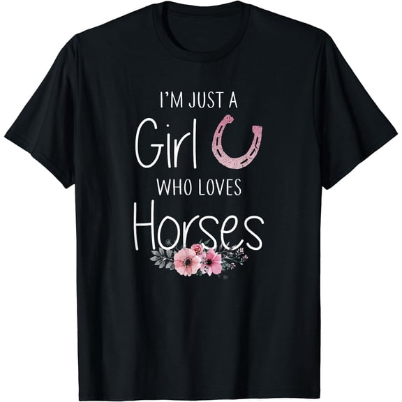Horse Shirt For Girls Teens Women Horse Lovers T-Shirt Black Large