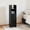 Black, variant on Barara King Slim Corner Bathroom Cabinet with Door and Adjustable Shelf, Space-Saving Floor Storage for Small Bathroom, Freestanding Unit, Black