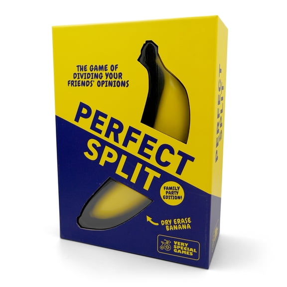 Perfect Split, Party Game with Hilarious Questions and Dry-Erase Banana, 3–8 Players, Ages 14