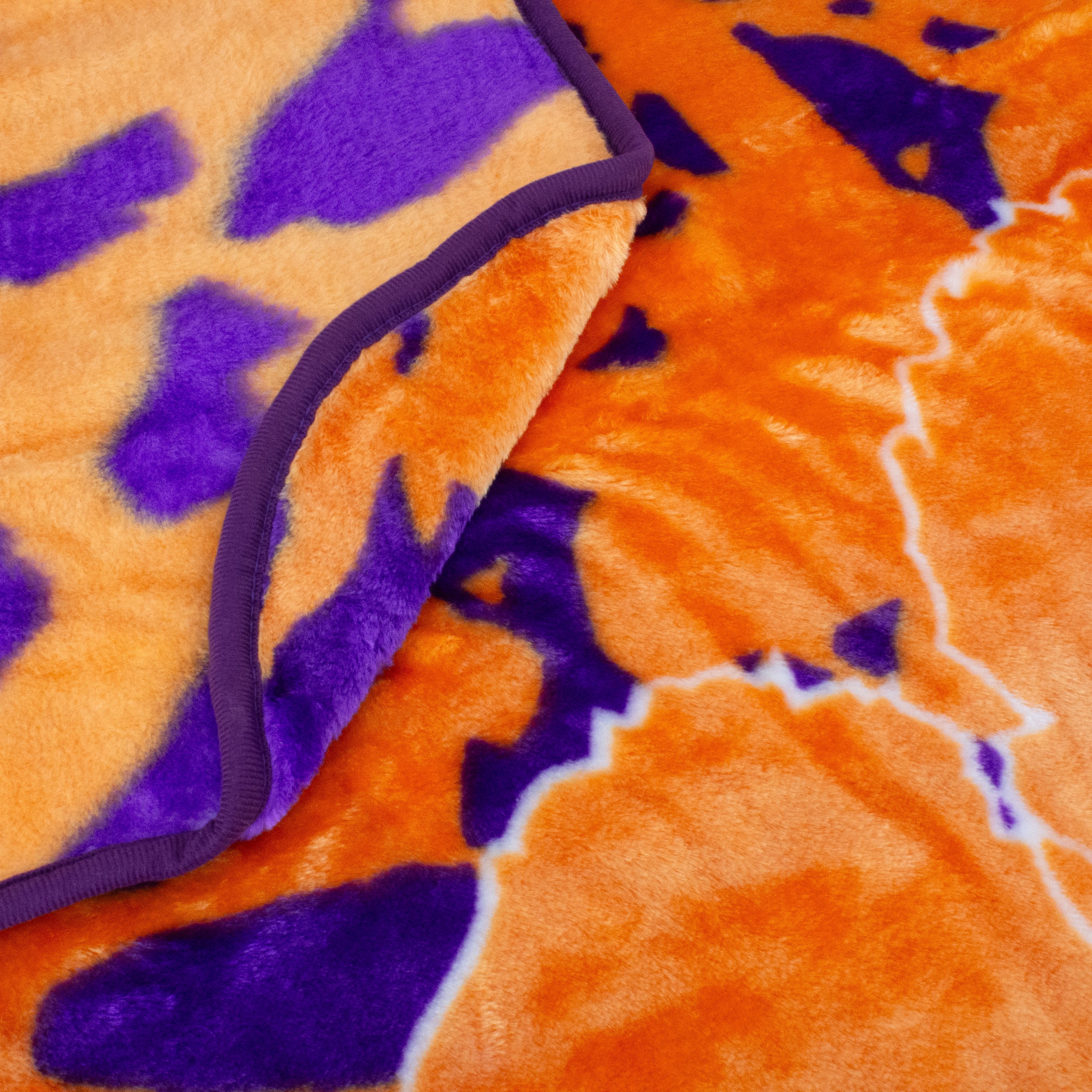 College Covers Clemson Tigers Huge Raschel Throw Blanket, Bedspread, 86" x 63"