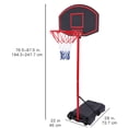 thumbnail image 3 of Gzxs Portable and Removable Adjustable Teenager Basketball Rack, Black & Red, Adjustable Height 1.6m-2.18m, 3 of 8