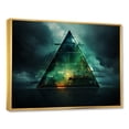 thumbnail image 3 of Designart "Echoes of Pyramid Green Abstract Harmony II" Oversized Abstract Framed Wall Art - Modern Green Abstract Geometric Entryway Framed Wall Art Print, 3 of 7