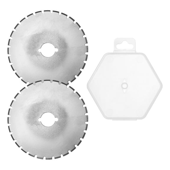 Rotary Cutter Blades 45mm Dotted Blade SKS-7 Steel for Sewing, Silver Tone, 2 Pieces
