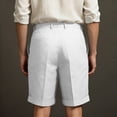 thumbnail image 4 of AHMOMEI Mens Shorts Linen Elastic Waist Drawstring Mens Shorts Beach Wide Leg Casual Men's Shorts with Pockets White S, 4 of 4
