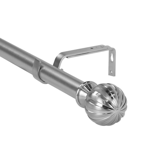 Urbanest 1" Adjustable Curtain Rod Set with Fluted Ball Finial Metal Window Drapery Rod, Modern Design