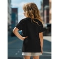 thumbnail image 2 of Happy Labor Day' Girls' Cotton T-Shirt - Cute Short-Sleeve Round Neck Tee with Fist Graphic, Casual & Versatile Summer Top for Little Girls, Festive Youngsters' Wear | Cotton, Shirts for Girls, 2 of 6