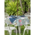 thumbnail image 2 of Easter Bunny Outdoor Tablecloth - 60 Inch Round Dining Table Cover, Colorful Eggs Spring Leaves Daisy Blue Waterproof Outdoor Table Cloth with Umbrella Hole & Zipper for Picnic/Patio/Party, 2 of 7