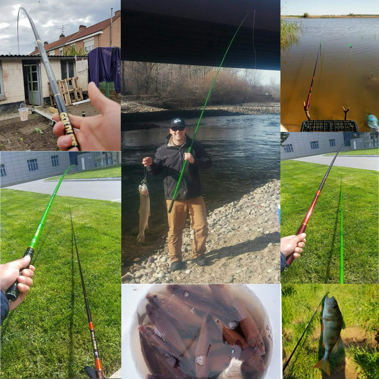 Goture 1 Piece Carp Fishing Pole, Carbon Fiber Ultralight Telescopic  Fishing Rod 10FT 12FT 15FT 18FT 21FT 24 FT+ Free Tip Set (Top 3 Segments)