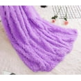 thumbnail image 2 of LOCHAS Super Soft Shaggy Faux Fur Blanket, Plush Fuzzy Bed Throw Decorative Washable Cozy Sherpa Fluffy Blankets for Couch Chair Sofa (Purple 60" x 80"), 2 of 7