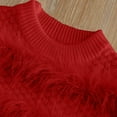 thumbnail image 4 of IVEYRTF Girls Solid Color Fringe Knit Sweater and Flare Pants Set Fall Winter Casual 2 Piece Outfit Fashion Comfortable Set for Children 2-7 Years(Red,6 Years), 4 of 9