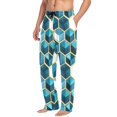 thumbnail image 2 of FORMRS Mens Pajama Pants with Pockets Cotton Sleepwear Lounge Bottoms Sizes S-2XL, Light Blue Geometric Pattern, 2 of 7