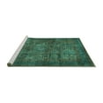 thumbnail image 2 of Ahgly Company Machine Washable Indoor Rectangle Abstract Turquoise Blue Modern Area Rugs, 8' x 10', 2 of 4