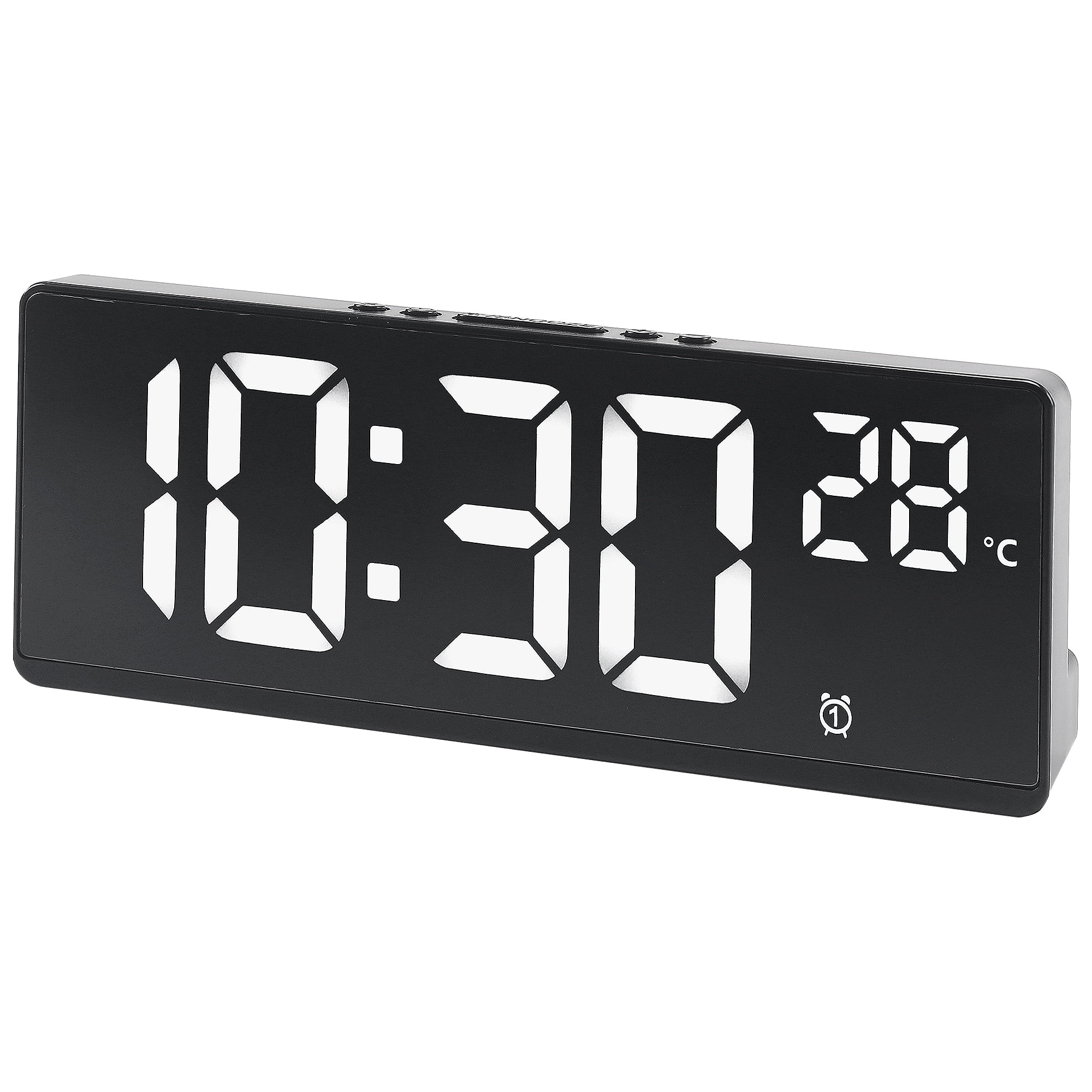 Unique Bargains Large LED Display Dual Alarms White 6.8L x 0.9W x 2.6H