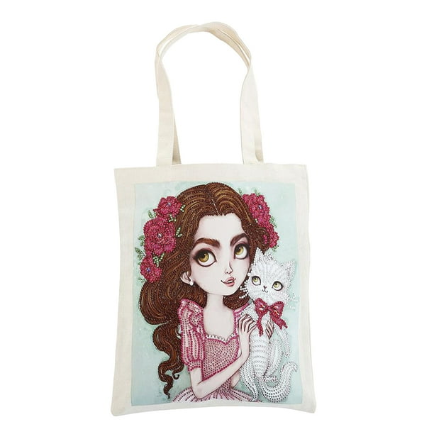 Yuarrent Bolsa de lona para pintar, bolsa de compras, multicolor, reutilizable, de larga duración, multiusos, para mujer, accesorios para exteriores Artesanía 010-28*35 Yuarrent HA082993-10
