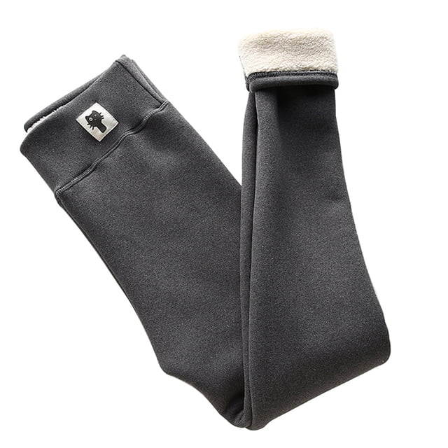 Leggings negros grises de cordero Leggings de cintura alta de otoño e invierno para mujer Abanopi Pantalones