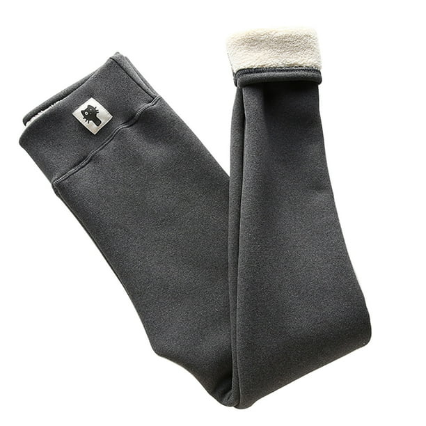 Leggings negros grises de cordero Leggings de cintura alta de otoño e invierno para mujer Abanopi Pantalones