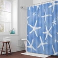 thumbnail image 3 of Summer Blue Bathroom Shower Curtain, White Starfish Ocean Marine Life Coastal Waterproof Washable Soft Bath Curtain for Bathtub Decor with 12 Hooks&Grommet, 36x78 Inch, 3 of 9