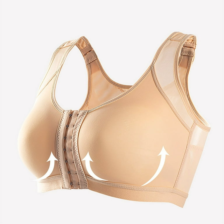 Women's Full Coverage Front Closure Wire Back Support Posture Bra
